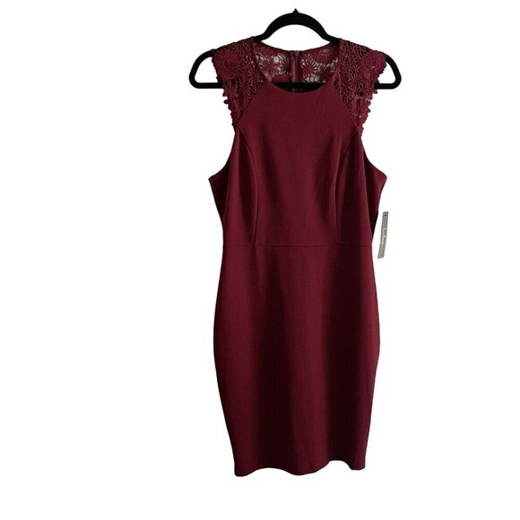 Lulus Women M Burgundy Come Alive Lace Sleeveless Bodycon Mini Dress NWT - Picture 3 of 12